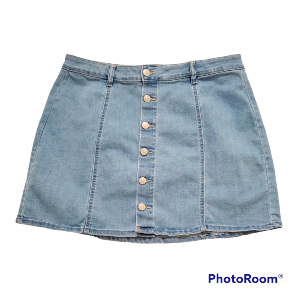Ardene Light Blue Denim Skater Skirt